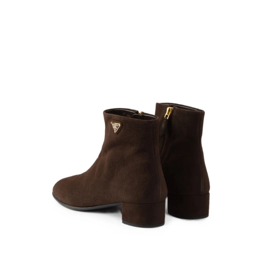 NWB Prada Suede Ankle Boots Brown Womens Size 37.5 - Picture 3 of 8